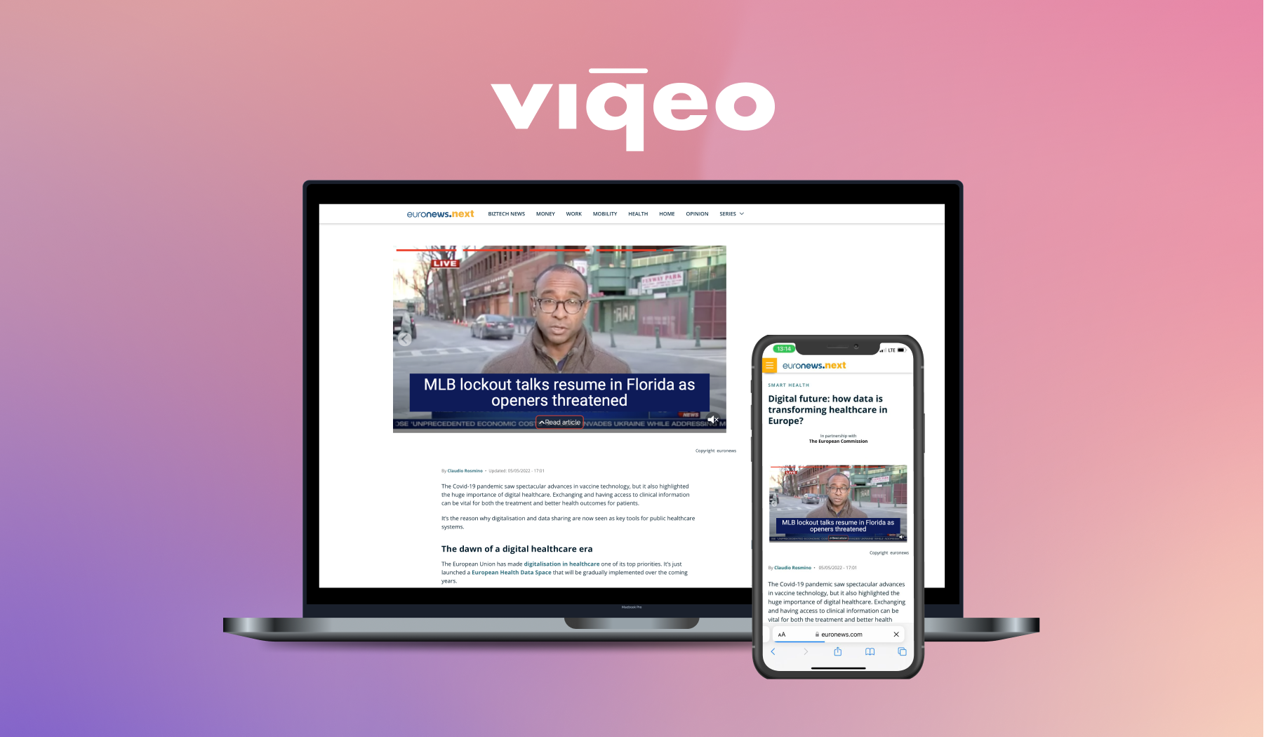 Viqeo highlights video in article